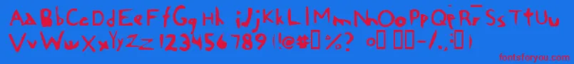 Chi Font – Red Fonts on Blue Background