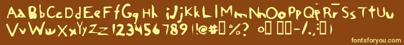 Chi Font – Yellow Fonts on Brown Background