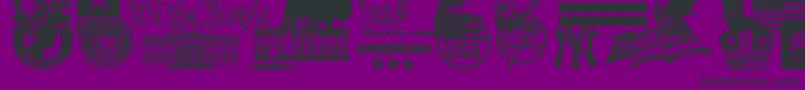 4thjuly-Schriftart – Schwarze Schriften auf violettem Hintergrund
