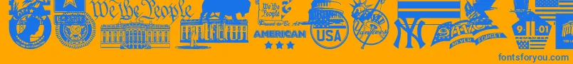 4thjuly Font – Blue Fonts on Orange Background