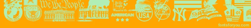 4thjuly Font – Green Fonts on Orange Background