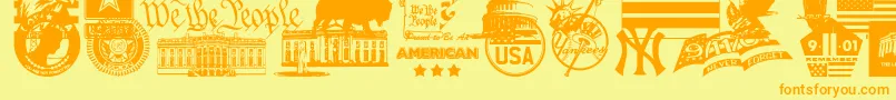 Шрифт 4thjuly – оранжевые шрифты на жёлтом фоне