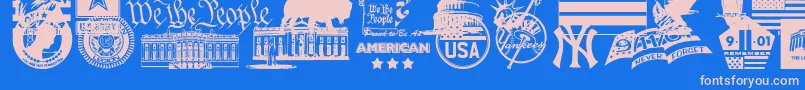 4thjuly Font – Pink Fonts on Blue Background