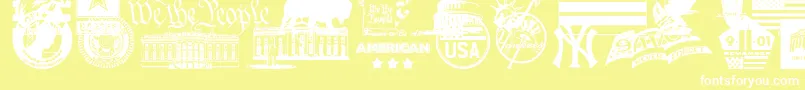 Шрифт 4thjuly – белые шрифты на жёлтом фоне