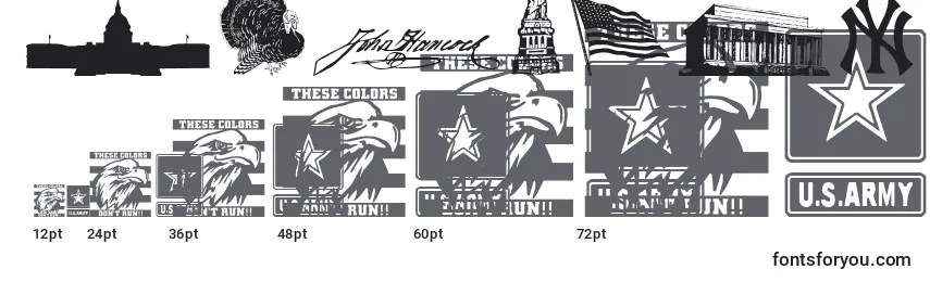 4thjuly Font Sizes