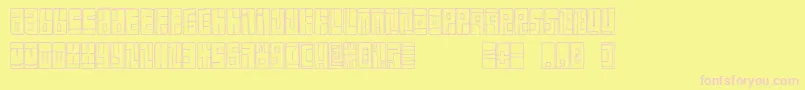 Fonte FeBoxFont – fontes rosa em um fundo amarelo