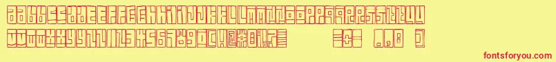 Fonte FeBoxFont – fontes vermelhas em um fundo amarelo