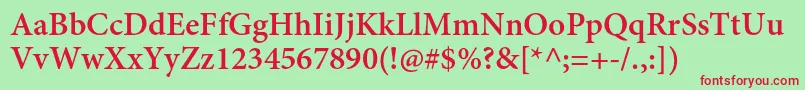 MinionproSemibold Font – Red Fonts on Green Background