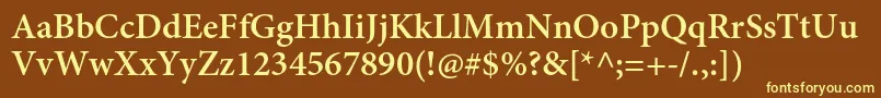 Шрифт MinionproSemibold – жёлтые шрифты на коричневом фоне