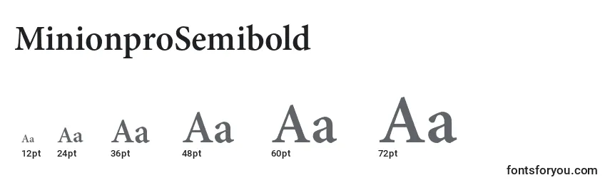 Размеры шрифта MinionproSemibold