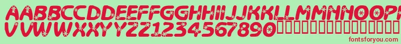 LcrItzSnowflakes Font – Red Fonts on Green Background