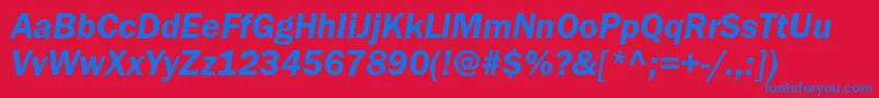 ItcfranklingothicstdDemiit Font – Blue Fonts on Red Background