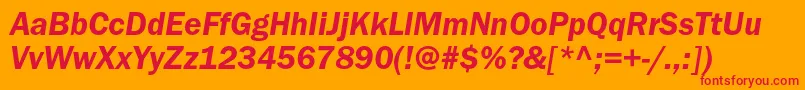 ItcfranklingothicstdDemiit Font – Red Fonts on Orange Background