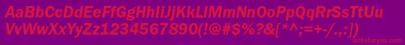 ItcfranklingothicstdDemiit Font – Red Fonts on Purple Background