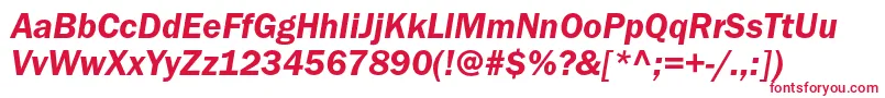 ItcfranklingothicstdDemiit Font – Red Fonts on White Background