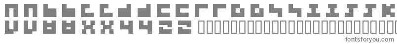 フォント3x3Regular – 白い背景に灰色の文字