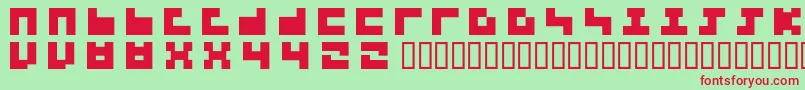 3x3Regular Font – Red Fonts on Green Background