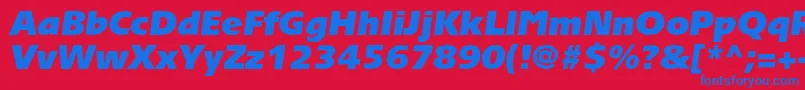 フォントTornadoultrablackcItalic – 赤い背景に青い文字