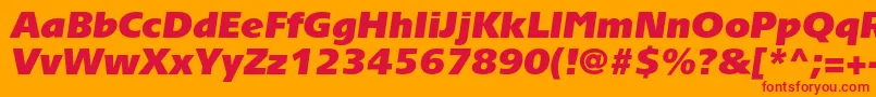 フォントTornadoultrablackcItalic – オレンジの背景に赤い文字