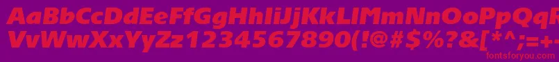 TornadoultrablackcItalic Font – Red Fonts on Purple Background