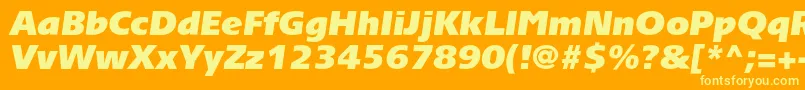 TornadoultrablackcItalic Font – Yellow Fonts on Orange Background