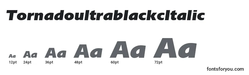 TornadoultrablackcItalic Font Sizes