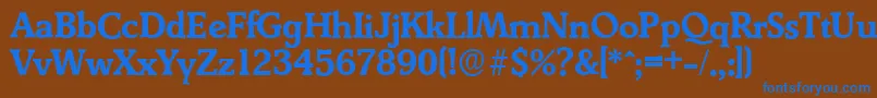 DerringerserialBold Font – Blue Fonts on Brown Background