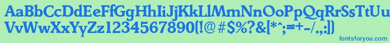 DerringerserialBold Font – Blue Fonts on Green Background