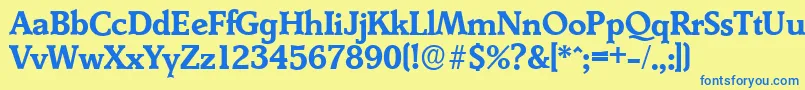 DerringerserialBold Font – Blue Fonts on Yellow Background