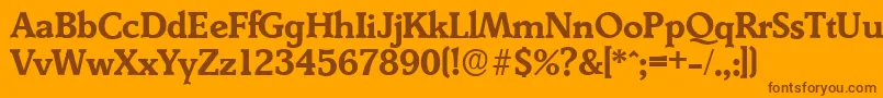 DerringerserialBold Font – Brown Fonts on Orange Background