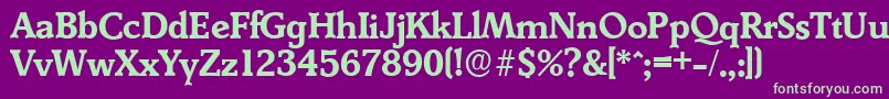 DerringerserialBold Font – Green Fonts on Purple Background