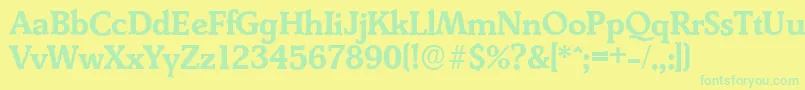 DerringerserialBold-Schriftart – Grüne Schriften auf gelbem Hintergrund