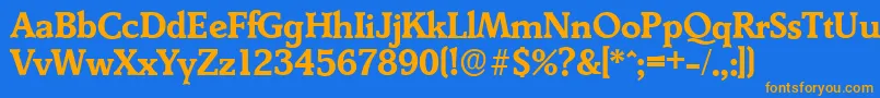 DerringerserialBold Font – Orange Fonts on Blue Background