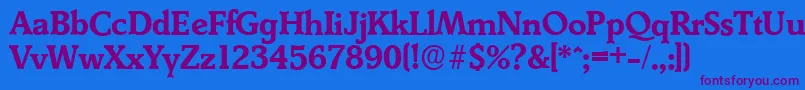DerringerserialBold-Schriftart – Violette Schriften auf blauem Hintergrund