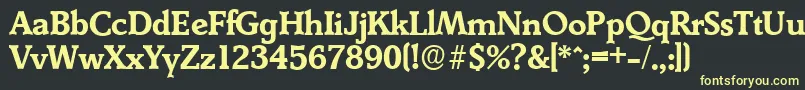 フォントDerringerserialBold – 黒い背景に黄色の文字
