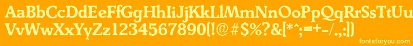 DerringerserialBold Font – Yellow Fonts on Orange Background
