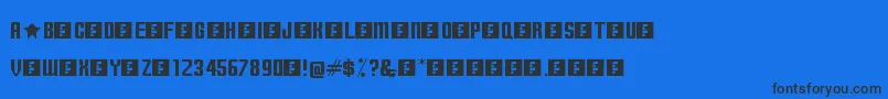 TerminallyChisseled Font – Black Fonts on Blue Background