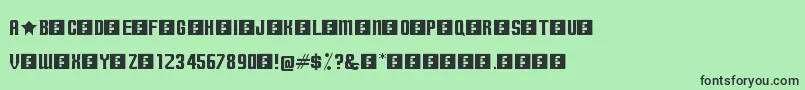 フォントTerminallyChisseled – 緑の背景に黒い文字