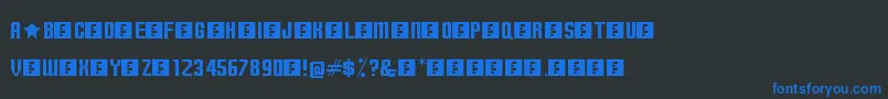 フォントTerminallyChisseled – 黒い背景に青い文字