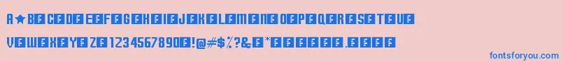 フォントTerminallyChisseled – ピンクの背景に青い文字