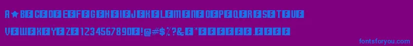 TerminallyChisseled Font – Blue Fonts on Purple Background