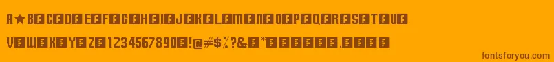 TerminallyChisseled Font – Brown Fonts on Orange Background
