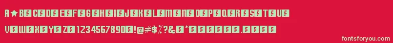 TerminallyChisseled Font – Green Fonts on Red Background