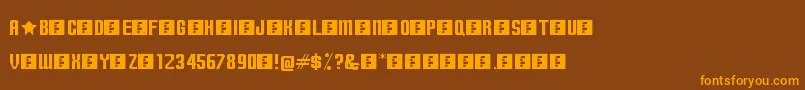 TerminallyChisseled Font – Orange Fonts on Brown Background