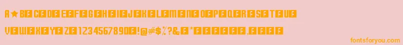 TerminallyChisseled Font – Orange Fonts on Pink Background