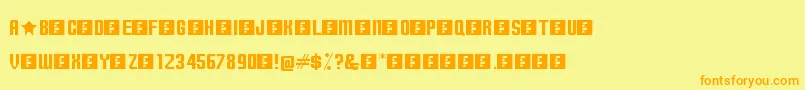 TerminallyChisseled Font – Orange Fonts on Yellow Background
