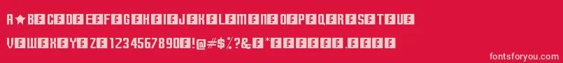 TerminallyChisseled Font – Pink Fonts on Red Background