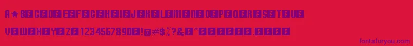 フォントTerminallyChisseled – 赤い背景に紫のフォント