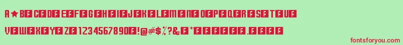 TerminallyChisseled Font – Red Fonts on Green Background