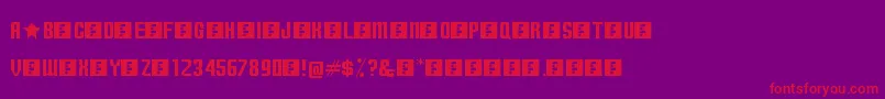 TerminallyChisseled Font – Red Fonts on Purple Background